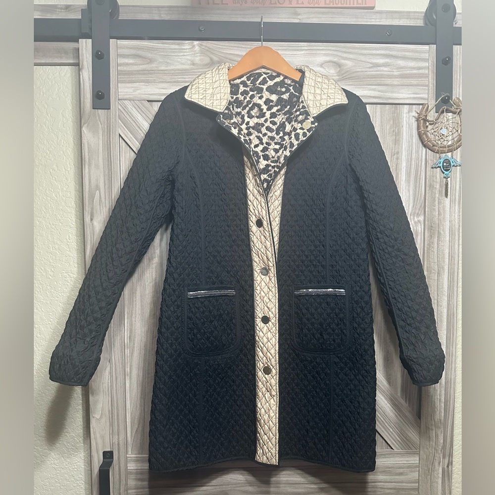 Landi Fancy Reversible Quilted Rose Leopard Jacket - Picture 8 of 9